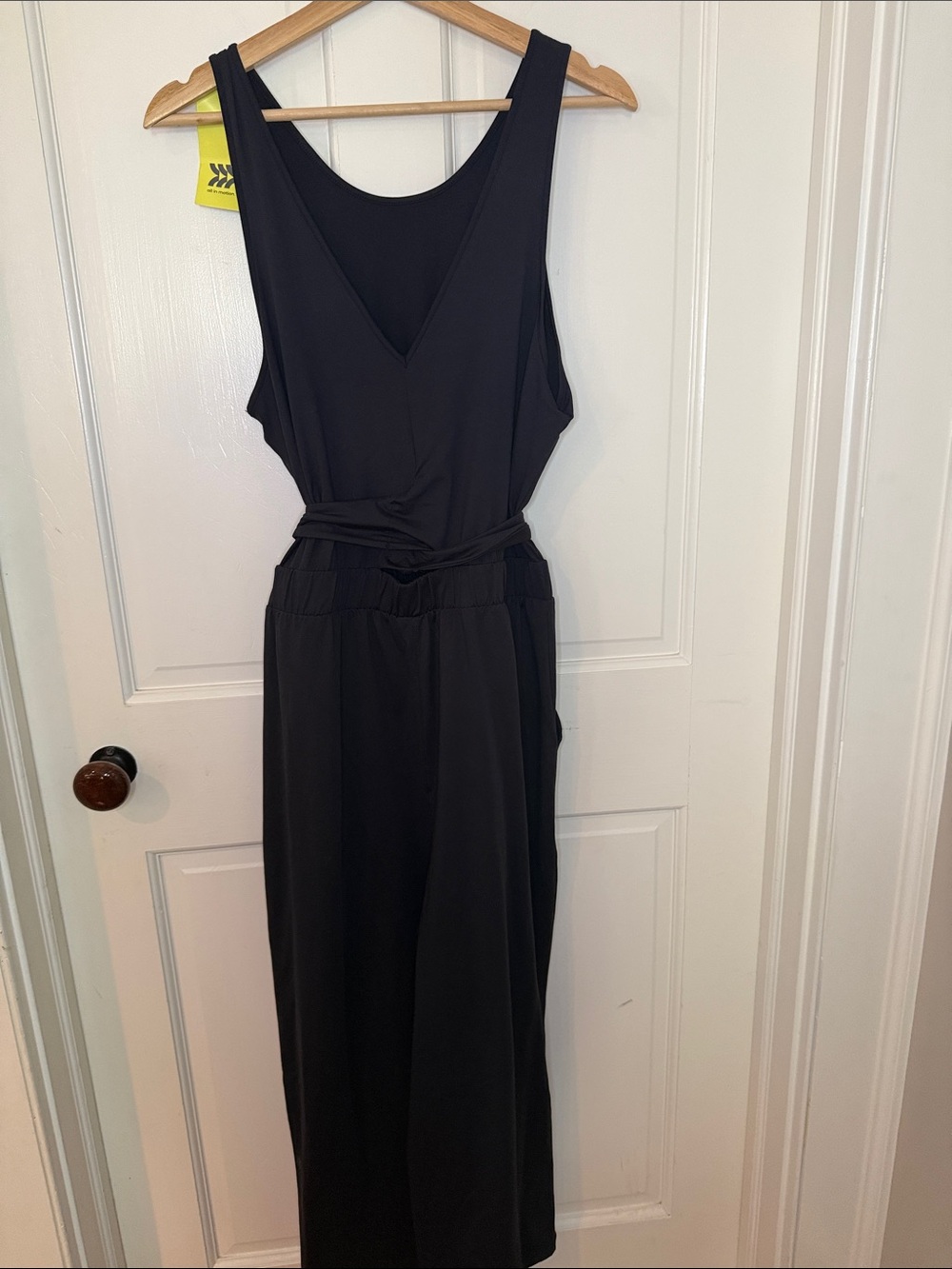 all in motion Black Sleeveless Jumpsuit with Tie Waist - Picture 3 of 3